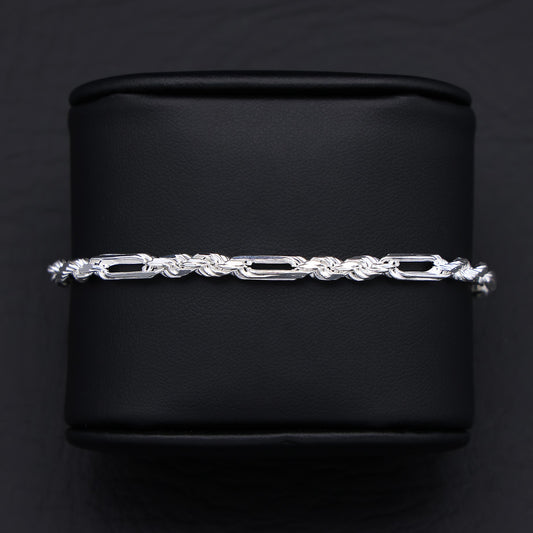 4mm Figarope Bracelet - 925 Silver