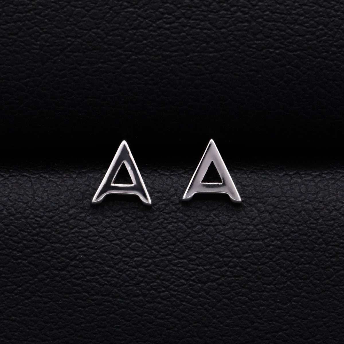 Small Initial Stud Earrings - 925 Silver