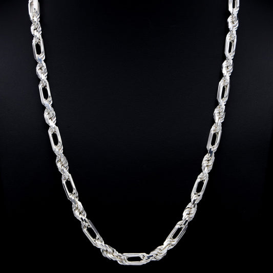 5mm Figarope Chain - 925 Silver