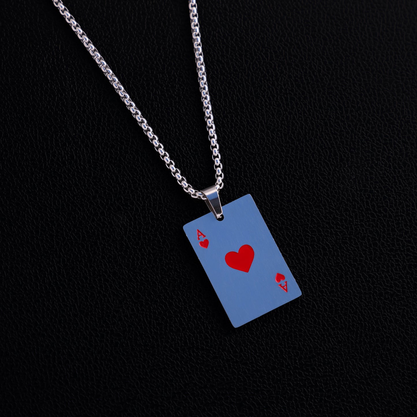 Red Ace of Spades Card Pendant - Premium 316L Stainless