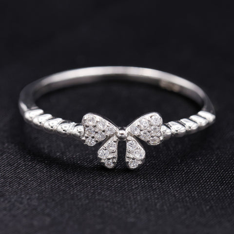 Small Iced Coquette Ring - 925 Silver