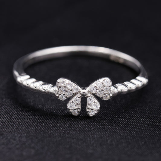 Small Iced Coquette Ring - 925 Silver