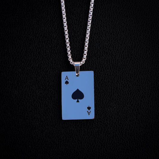 Black Ace of Spades Card Pendant - Premium 316L Stainless