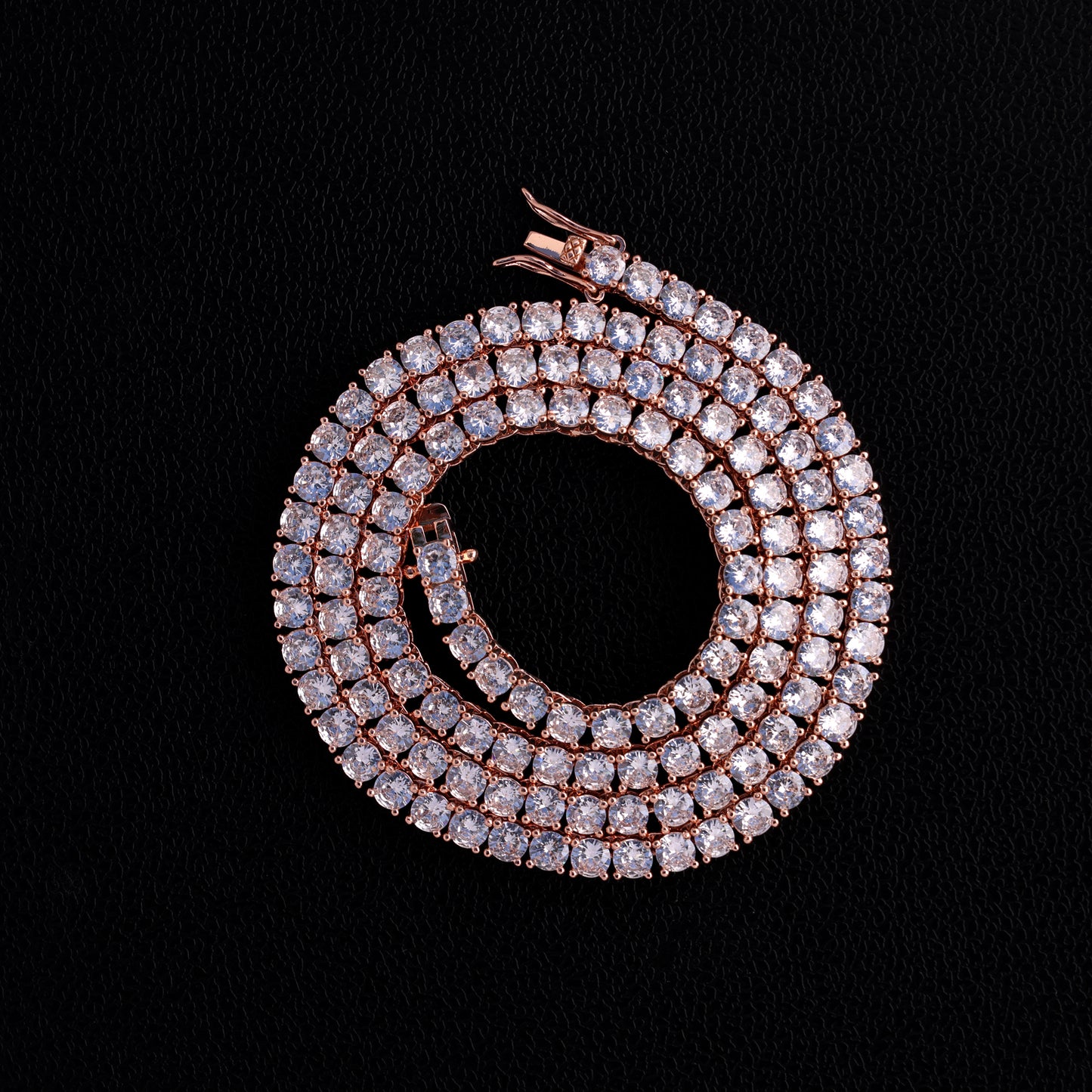 4mm Tennis Necklace - Rose Gold