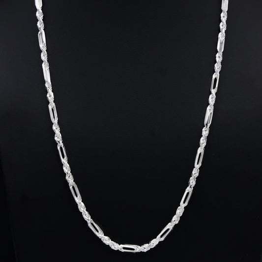 4mm Figarope Chain - 925 Silver
