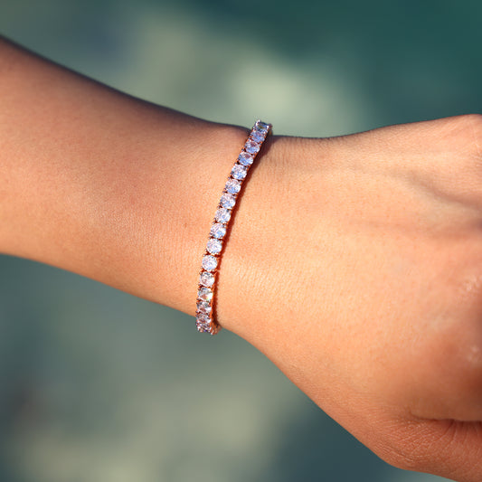 4mm Tennis Bracelet - Rose Gold
