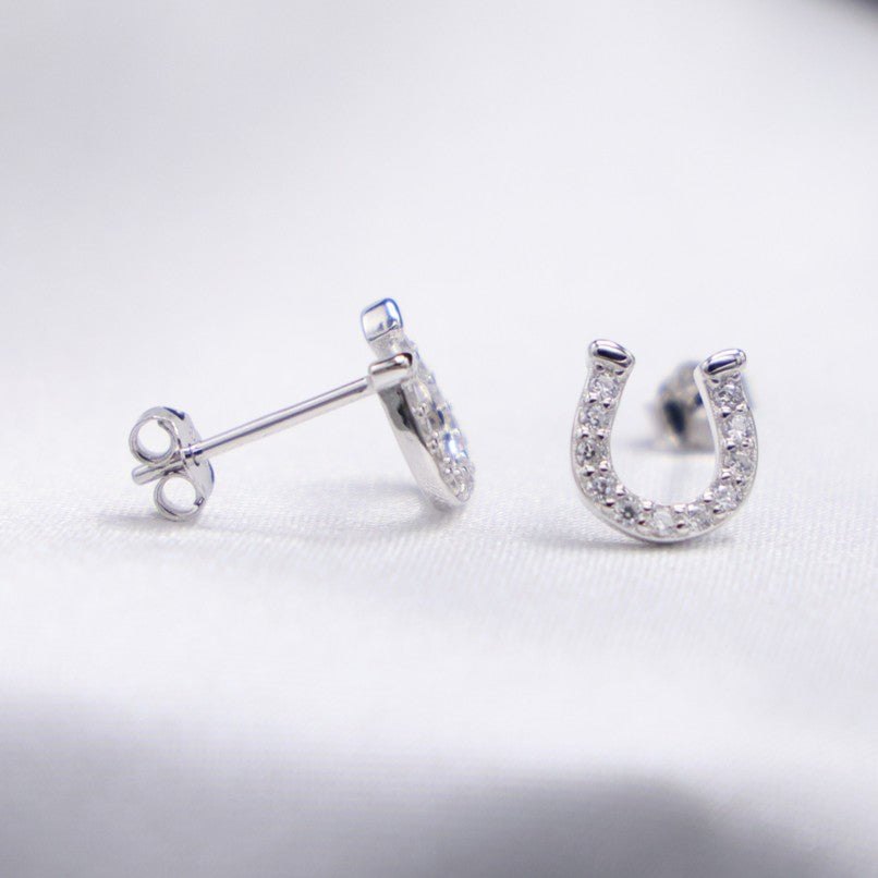 8mm Horseshoe Earrings - 925 Silver