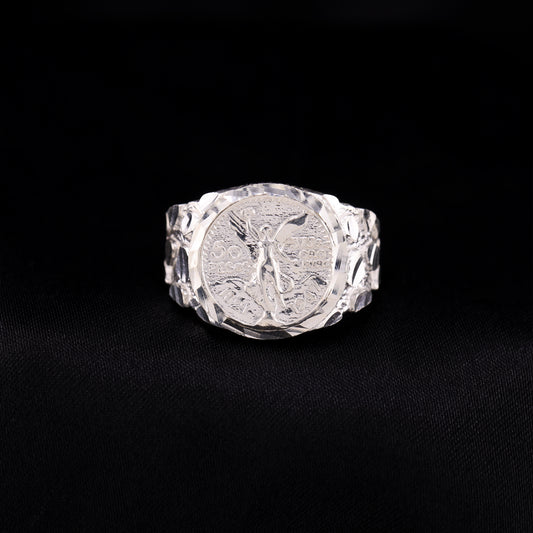 Small Round Centenario Nugget Ring - 925 Silver