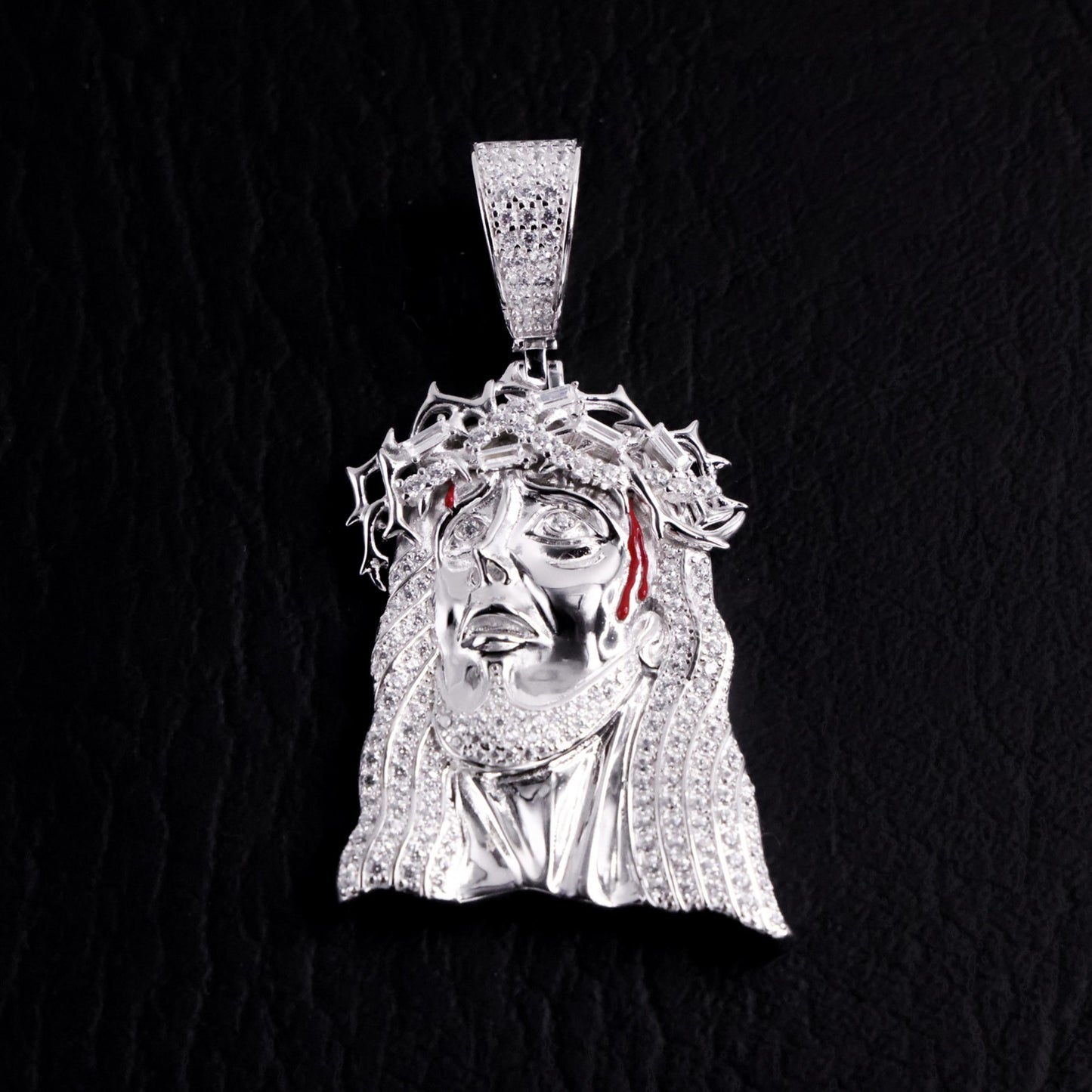 Moissanite Iced out Jesus Crown Pendant - 925 Silver