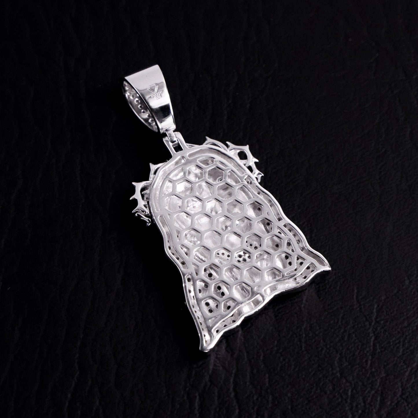 Iced out Jesus Crown Pendant - 925 Silver