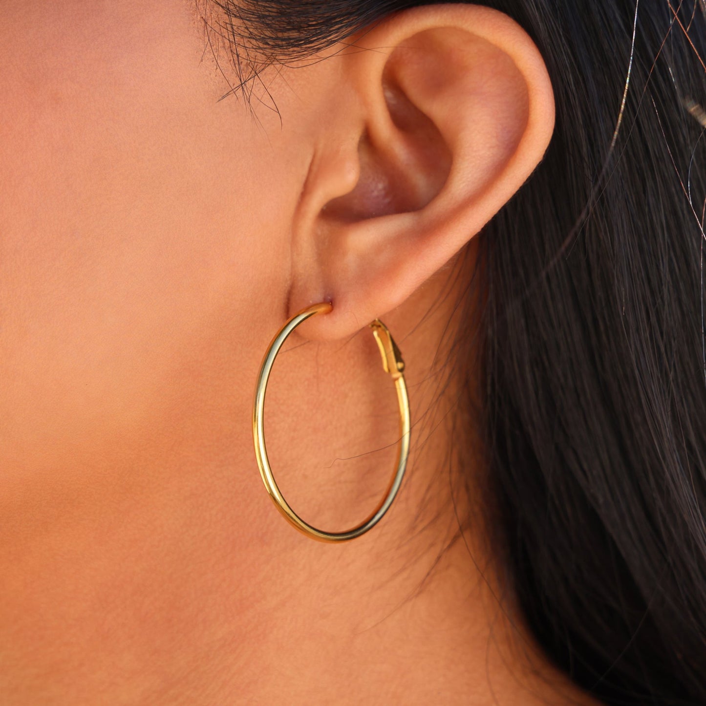 40mm Hoop Earrings - Gold