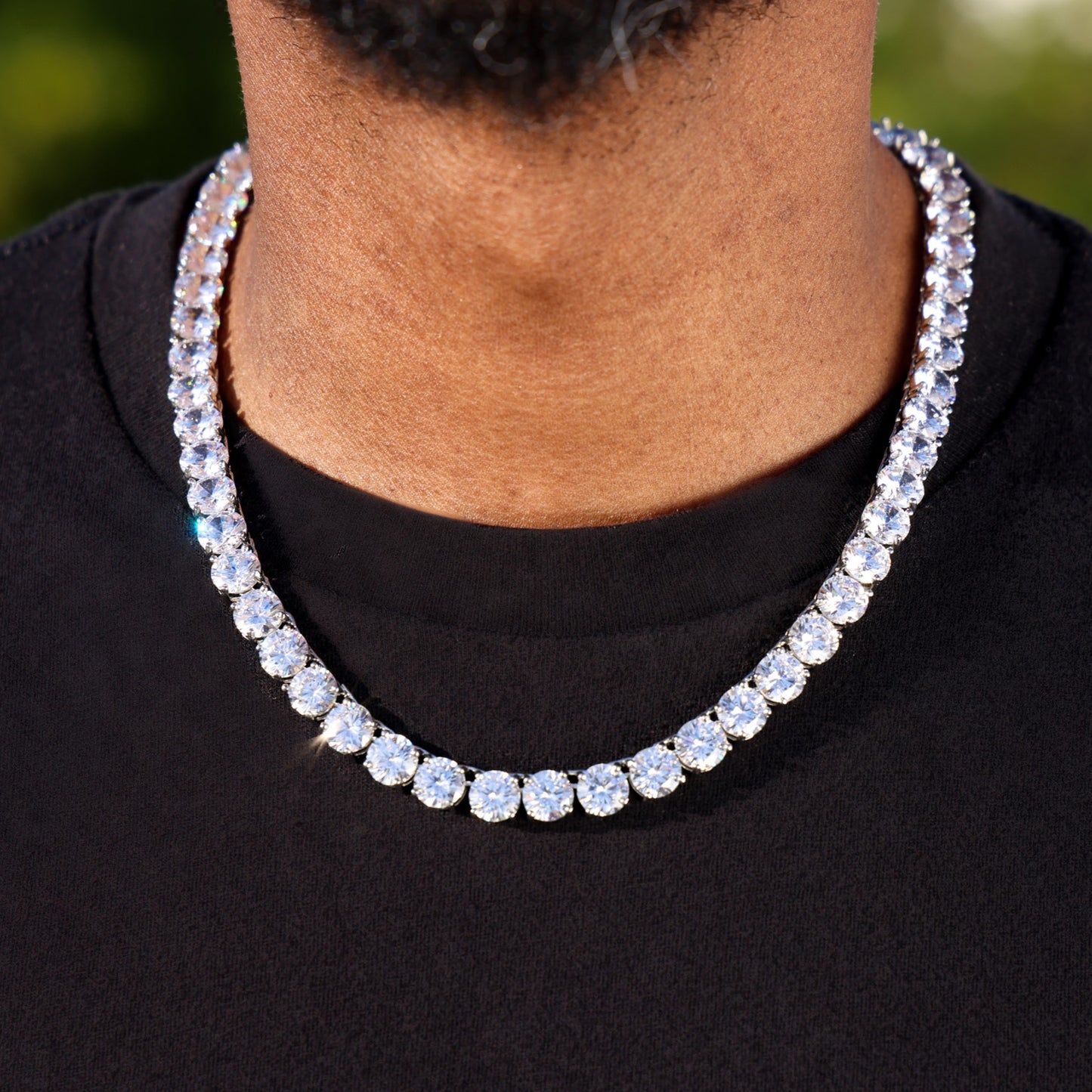 8mm Tennis Chain - White Gold