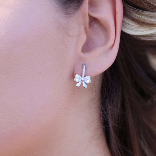 Iced Coquette Stud Earrings - 925 Silver
