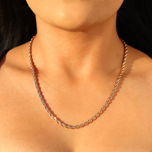 4mm Rope Necklace - Rose Gold