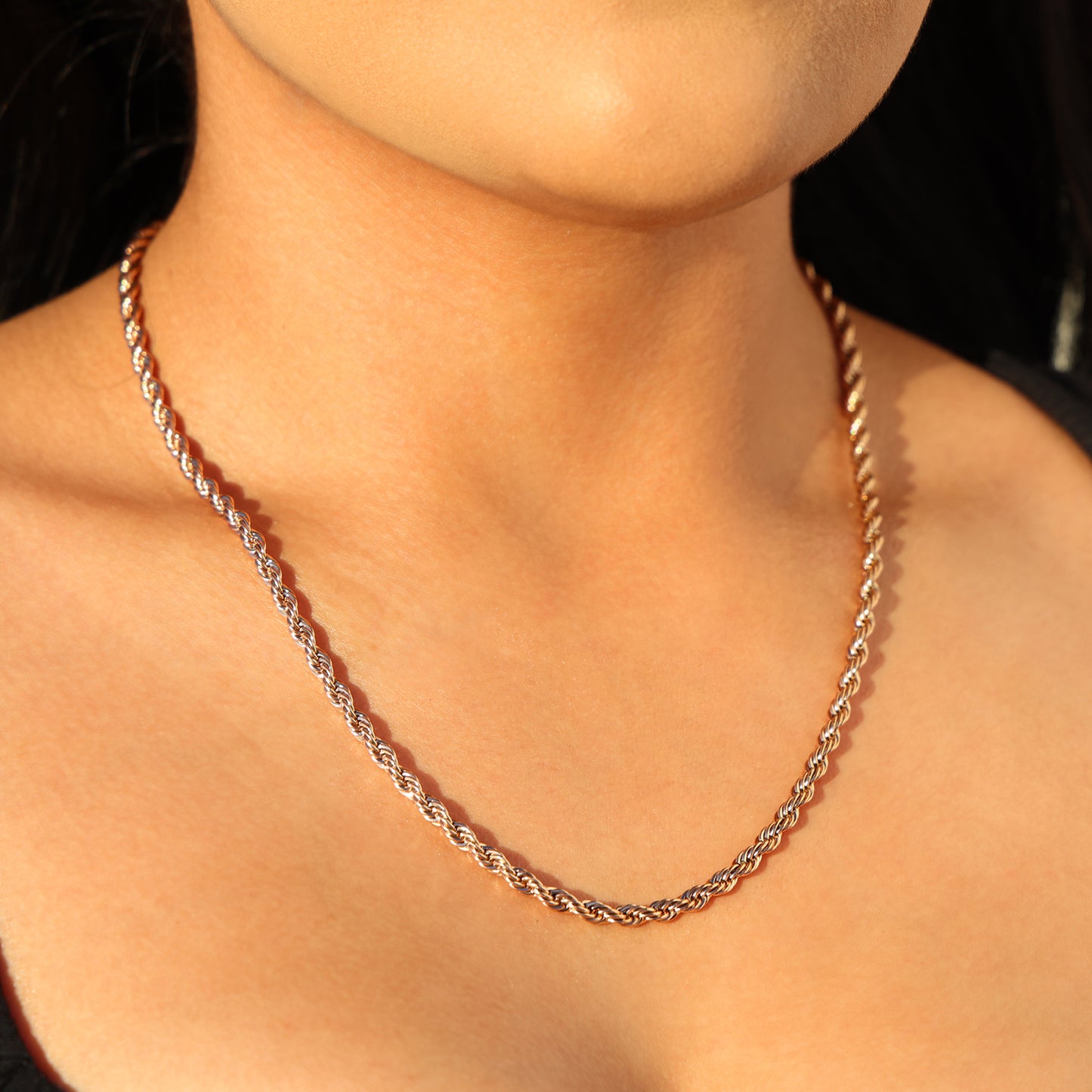 4mm Rope Necklace - Rose Gold