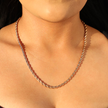 4mm Rope Necklace - Rose Gold