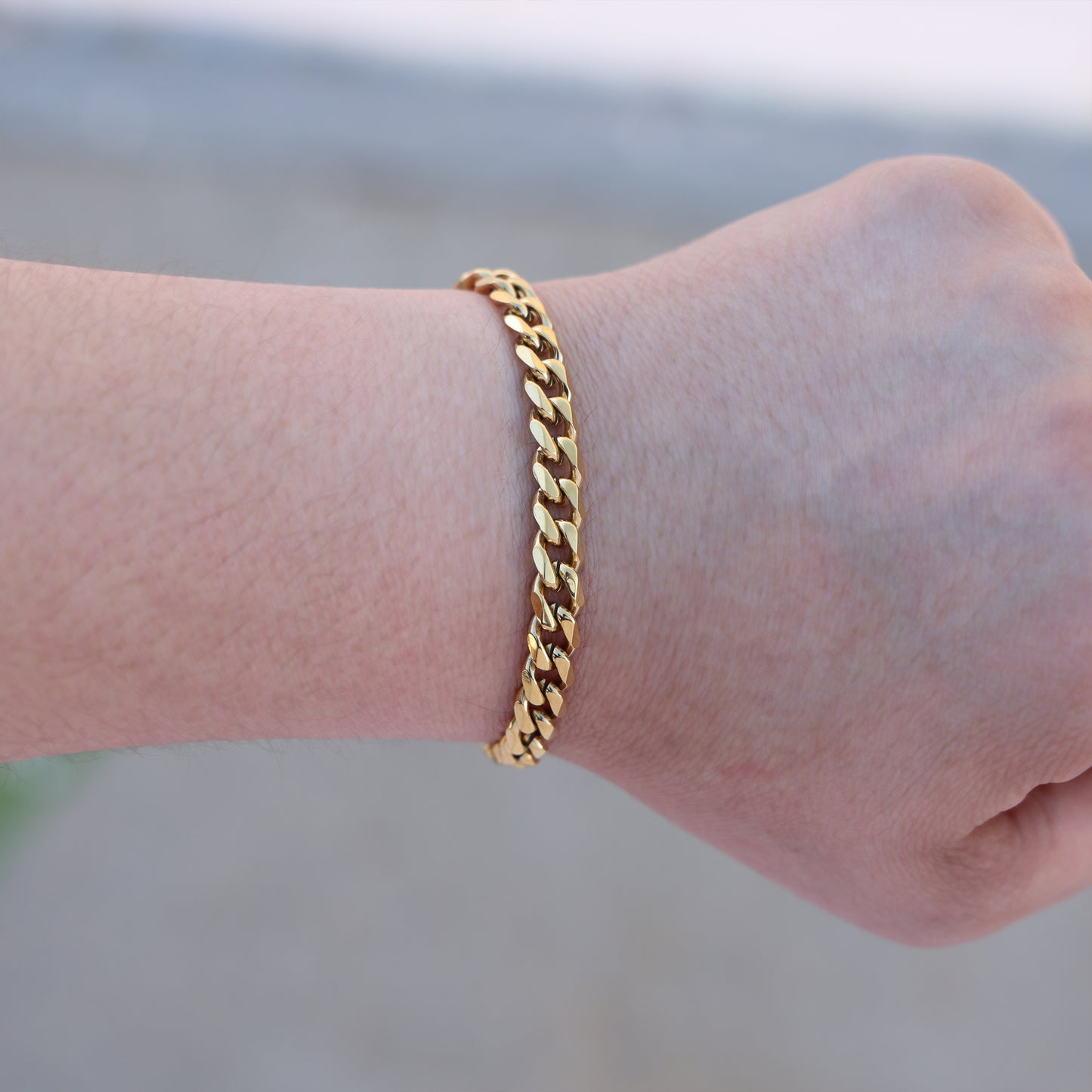 7mm Cuban Curb Bracelet - Gold