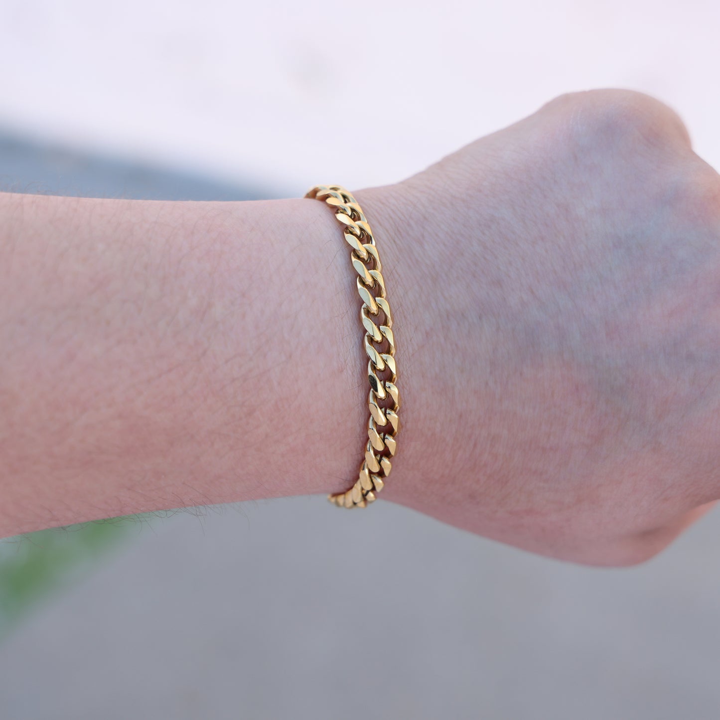 7mm Cuban Curb Bracelet - Gold