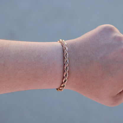 6mm Rope Bracelet  - Rose Gold