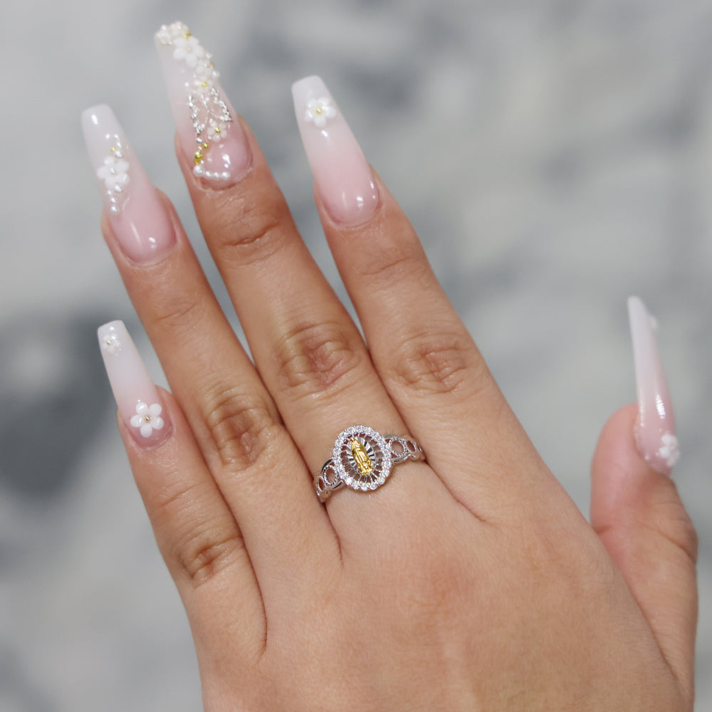 Lady of Guadalupe 2 Tone Ring - 925 Silver