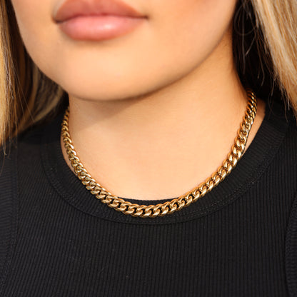 8mm Miami Cuban Necklace - Gold