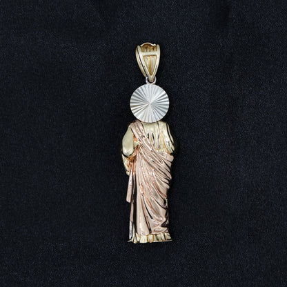 3D San Judas 3-Tone Pendant - 14k Gold