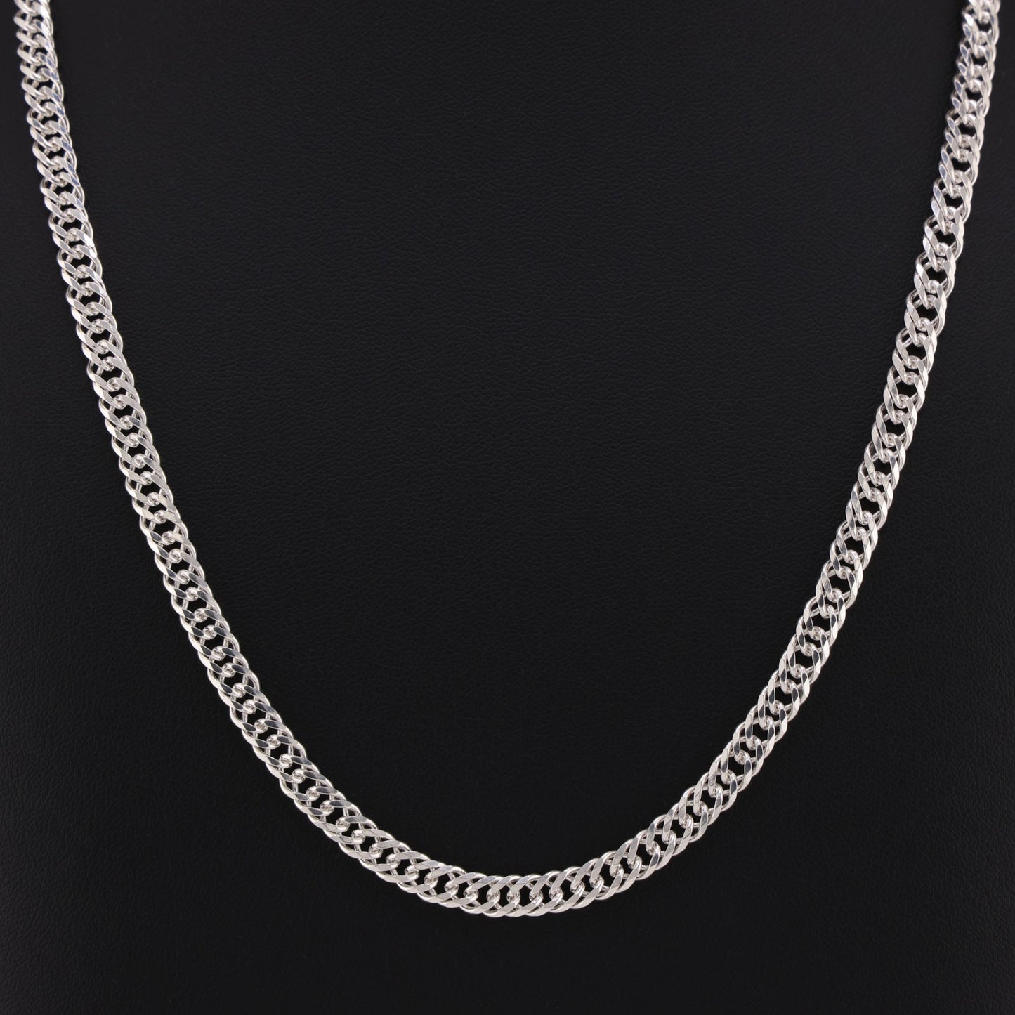 6mm Double Curb Link Chain - 925 Silver