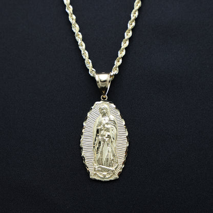 Small Virgin Mary Pendant - 14k Gold