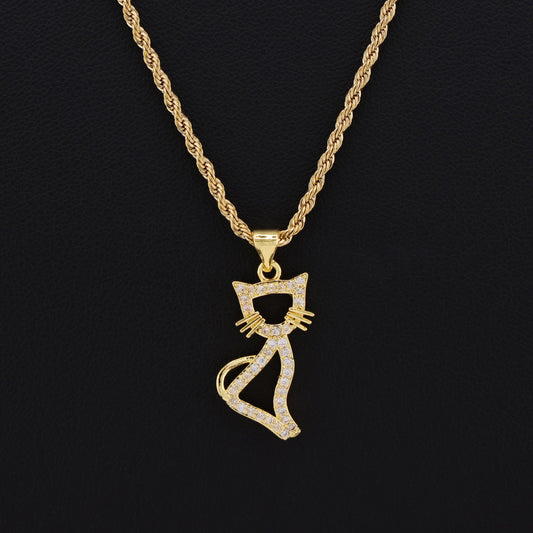 Icy Cat Necklace - Gold