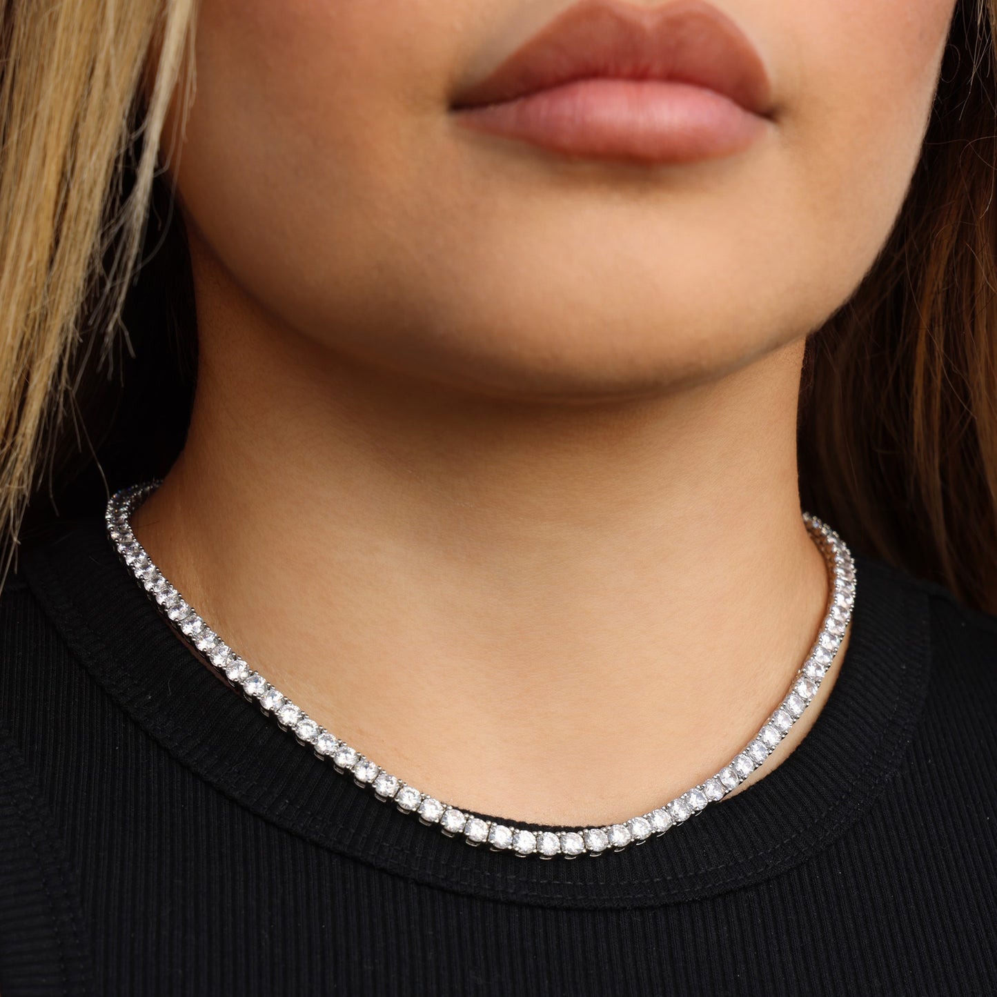 4mm Moissanite Tennis Necklace - 925 Silver