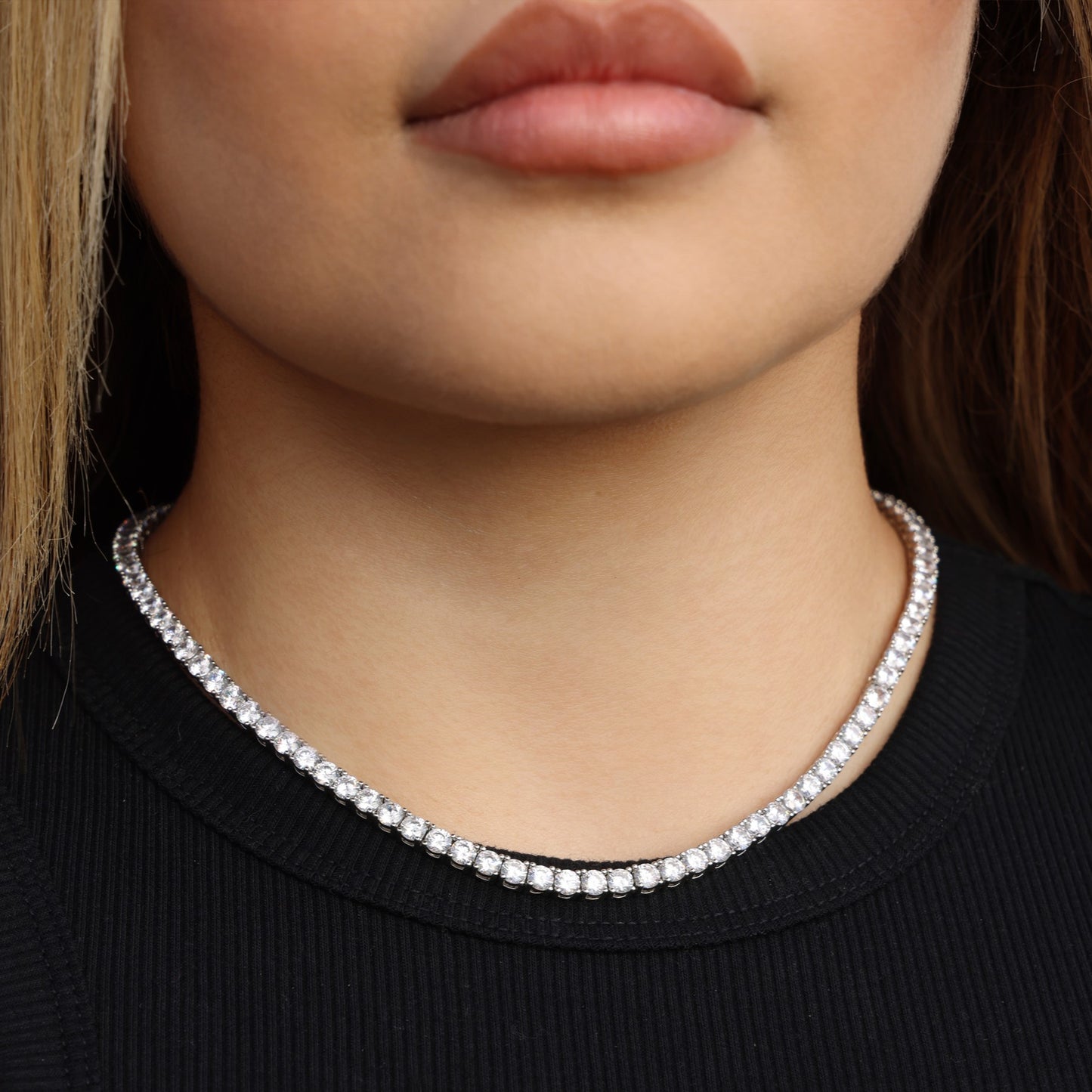 4mm Moissanite Tennis Necklace - 925 Silver