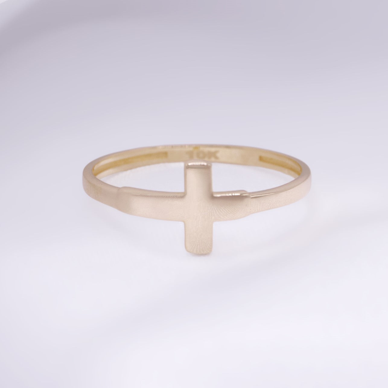Sideway Cross Ring - 10k Gold