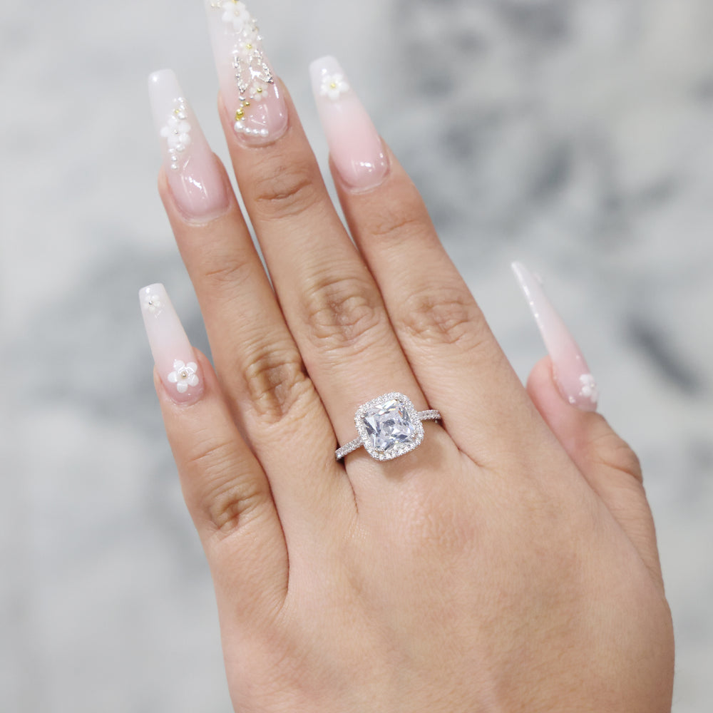 Iced Princess Cut CZ Diamond Ring - 925 Silver