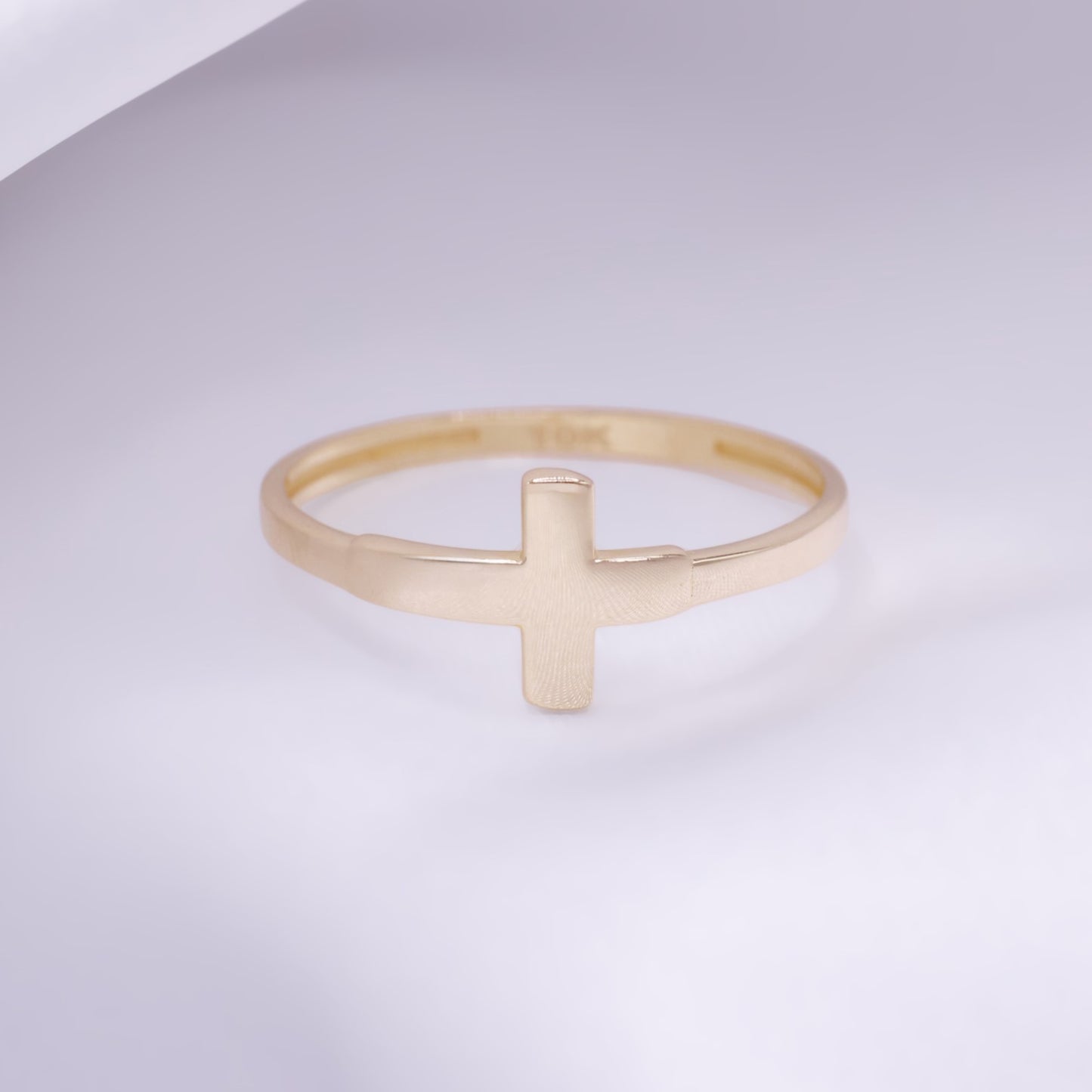 Sideway Cross Ring - 10k Gold