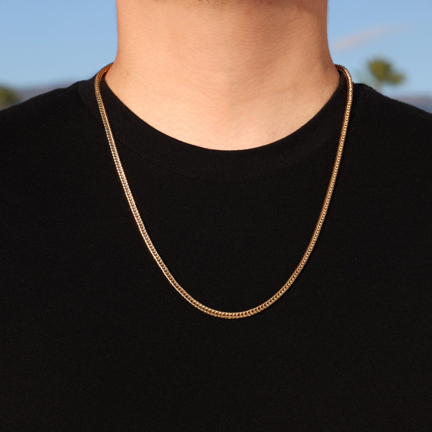 3mm Light Franco Chain - Gold