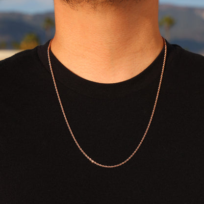 2mm Rope Chain - Rose Gold