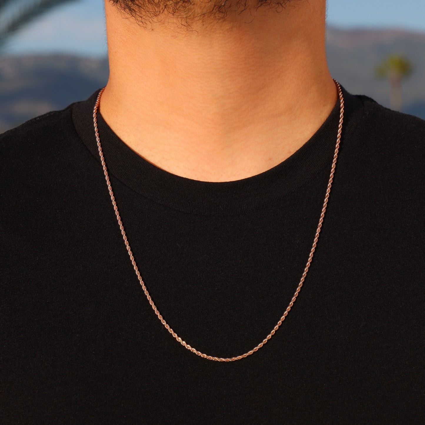 2mm Rope Chain - Rose Gold