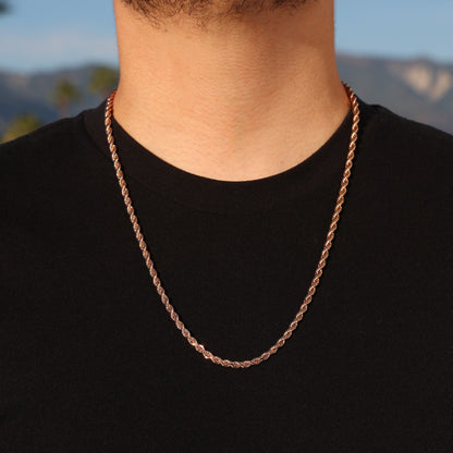 4mm Rope Chain - Rose Gold