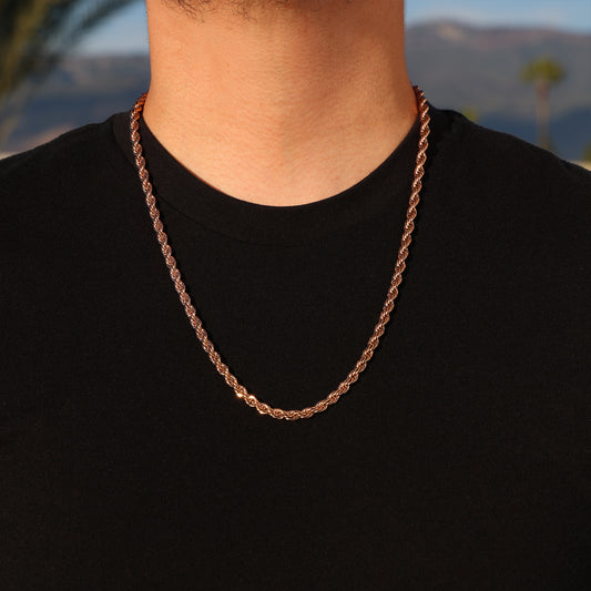 5mm Rope Chain - Rose Gold