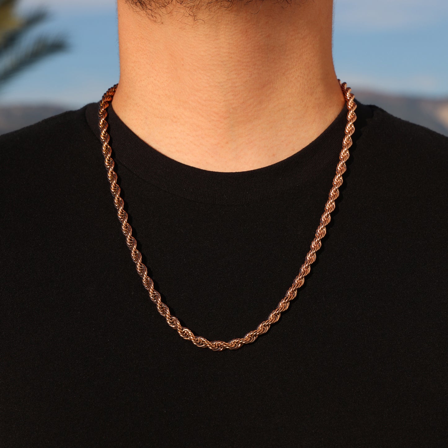 6mm Rope Chain - Rose Gold