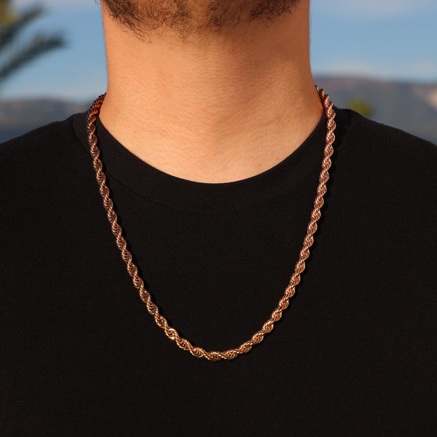 6mm Rope Chain - Rose Gold