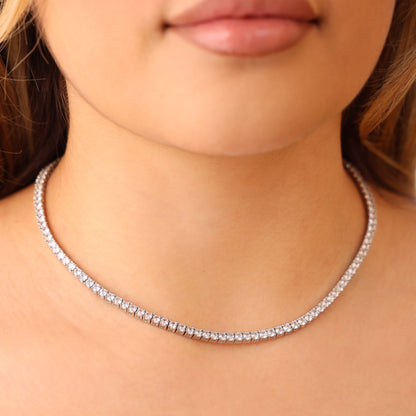 3mm Moissanite Tennis Necklace - 925 Silver