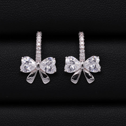 Iced Coquette Stud Earrings - 925 Silver