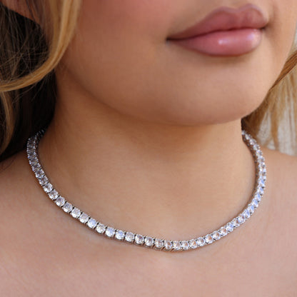 5mm Moissanite Tennis Necklace - 925 Silver