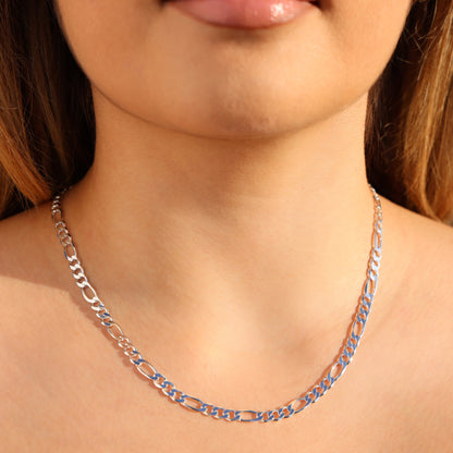 5mm Figaro Necklace - 925 Silver