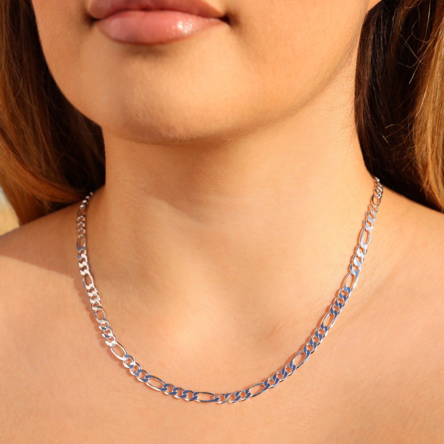 5mm Figaro Necklace - 925 Silver