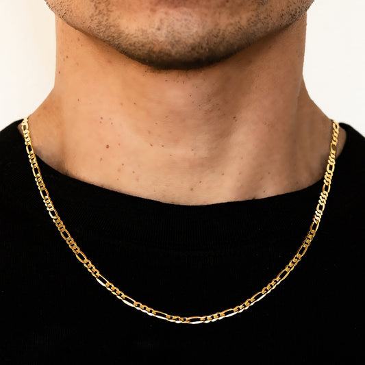 4.5mm Solid Figaro Chain - 14k Gold