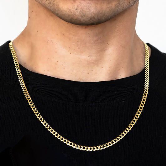 4.5mm Solid Curb Chain - 14k Gold