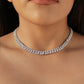 8mm Iced out Cuban Necklace - White Gold