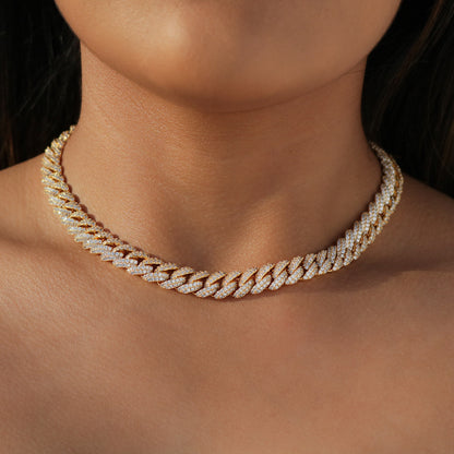 10mm Iced Out Cuban Necklace - Gold